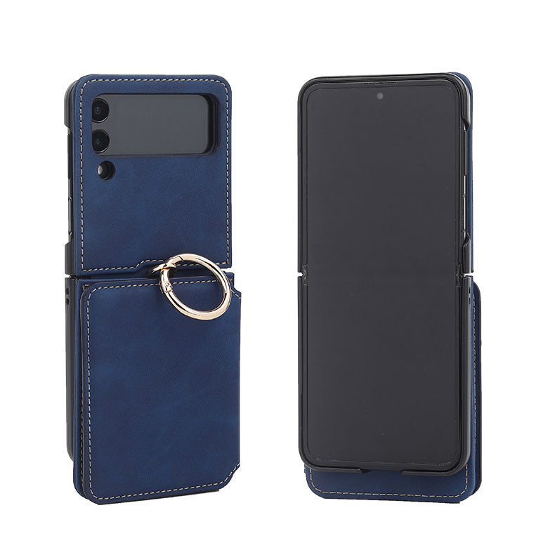 Suitable for Samsung ZFlip4 folding phone case, Huawei P50 ring phone leather case, ZFlip3 wallet phone case