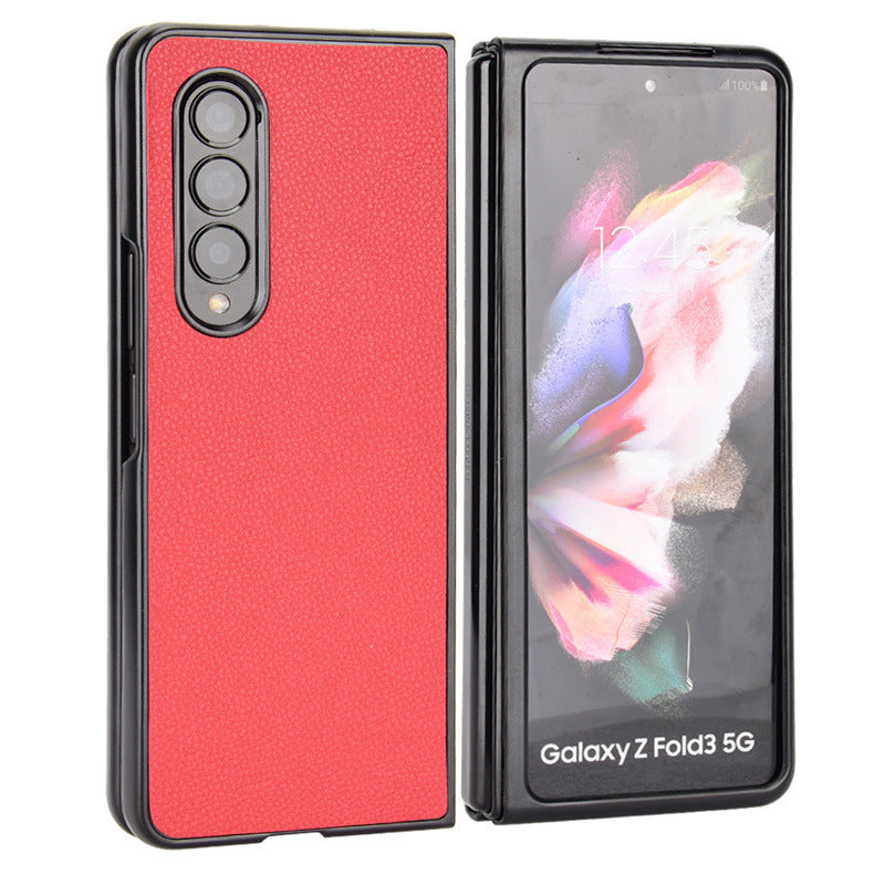 Suitable for Galaxy Z Fold 4 phone case, Samsung Fold 3 foldable phone case, leather covered flip cover protective case