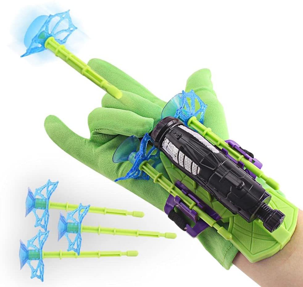 Children's Bracelet Superhero Launcher Jet Watch Gloves Can Stick To The Wall Soft Bullet Gun Spiderman Launcher