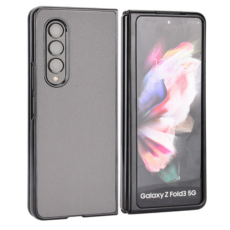 Suitable for Galaxy Z Fold 4 phone case, Samsung Fold 3 foldable phone case, leather covered flip cover protective case