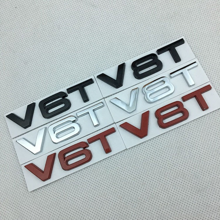 Suitable for Audi V6T V8T metal logo A4LA6LS7Q5Q3 displacement personalized modification leaf plate car sticker