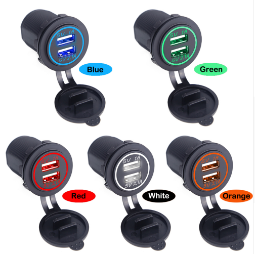 Universal Car Charger USB Vehicle DC12V-32V Waterproof Dual USB Charger 2 Port Power Socket 5V 2.1A/1A car-charger