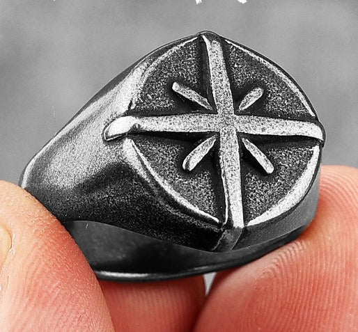 Men's Ring Nordic Navigator Compass Cross Viking Ring