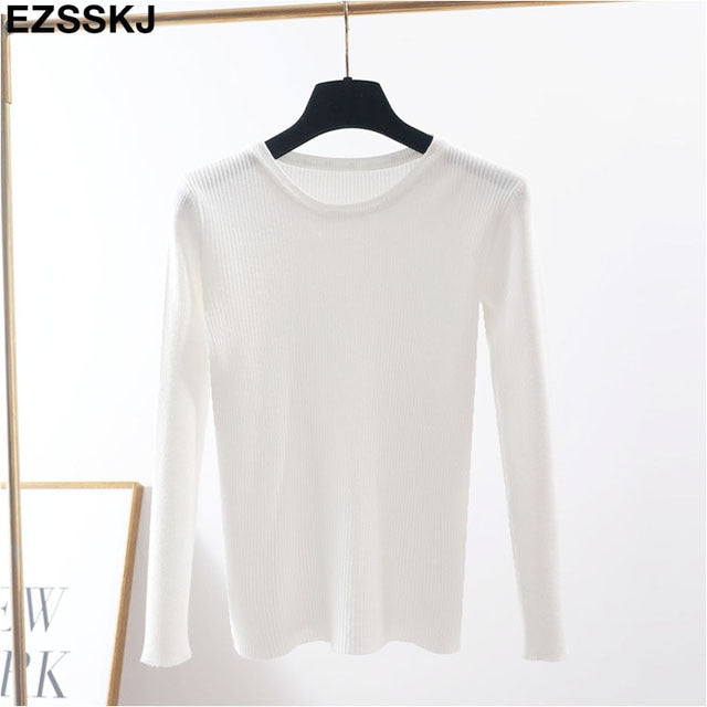 winter clothes Knitted woman sweaters Pullovers spring Autumn Basic women's jumper Slim women's sweater cheap pull long sleeve