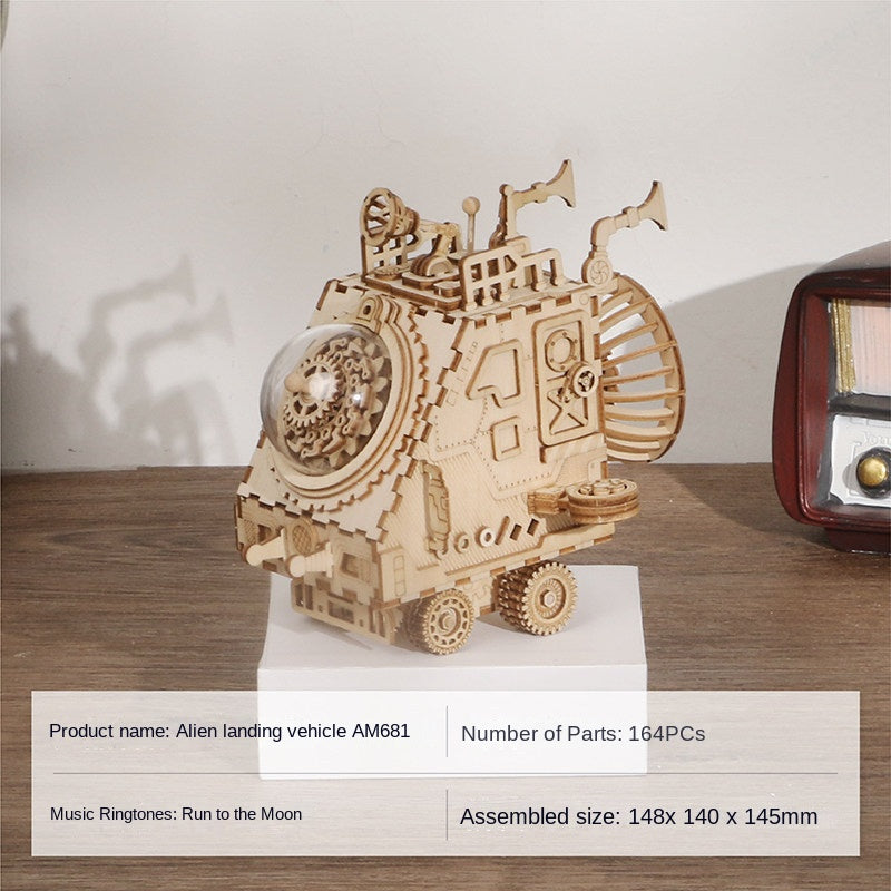 DIY handmade punk style robot music box birthday gift for girls and boys decoration ornament creativity