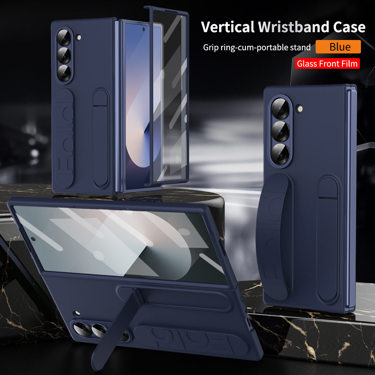 Suitable for Samsung zfold 6 phone case FOLD5 folding official vertical wristband case film integrated anti fall protective case