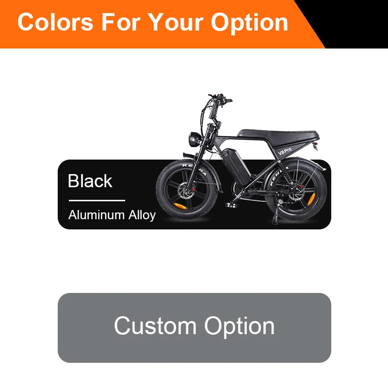 V8 Pro Electric Fat Tire Bike 250W e-Bike 48V 20inch Tire 15ah Battery Capacity Steel Frame Original Electric Mountain Bike