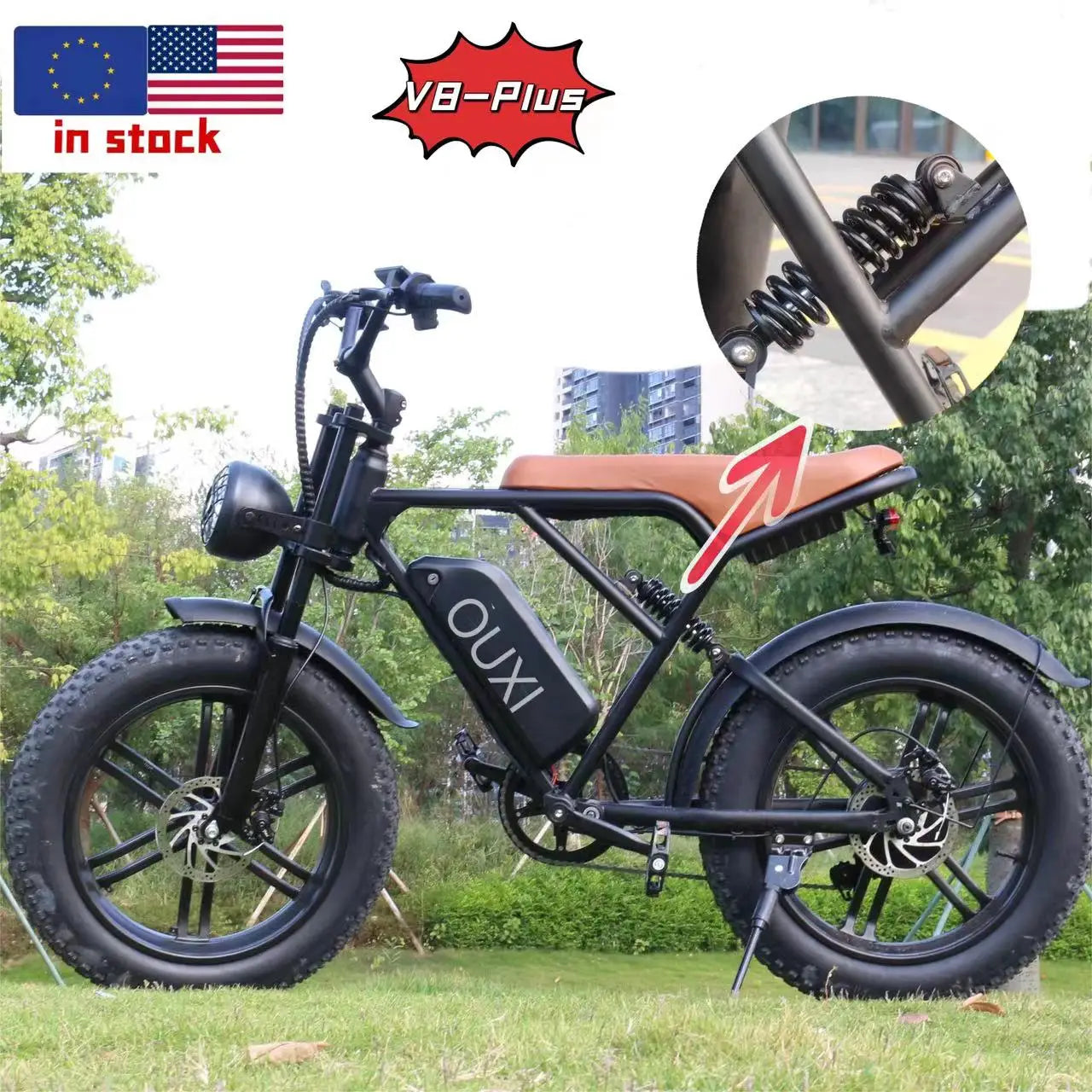 NL warehouse electric bicycle fattire ebike  v8 electric fattire bike 250w fatbike ebike 750w 20inches off road