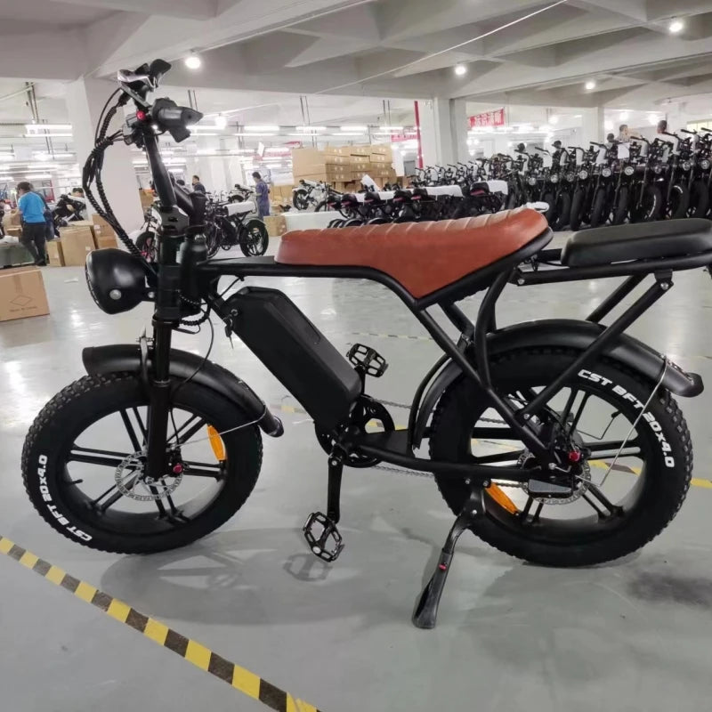 V8 EU Warehouse E-Bike Electric Bicycle 20 Inch Fat Tire Folding Rechargeable Bike for Adults