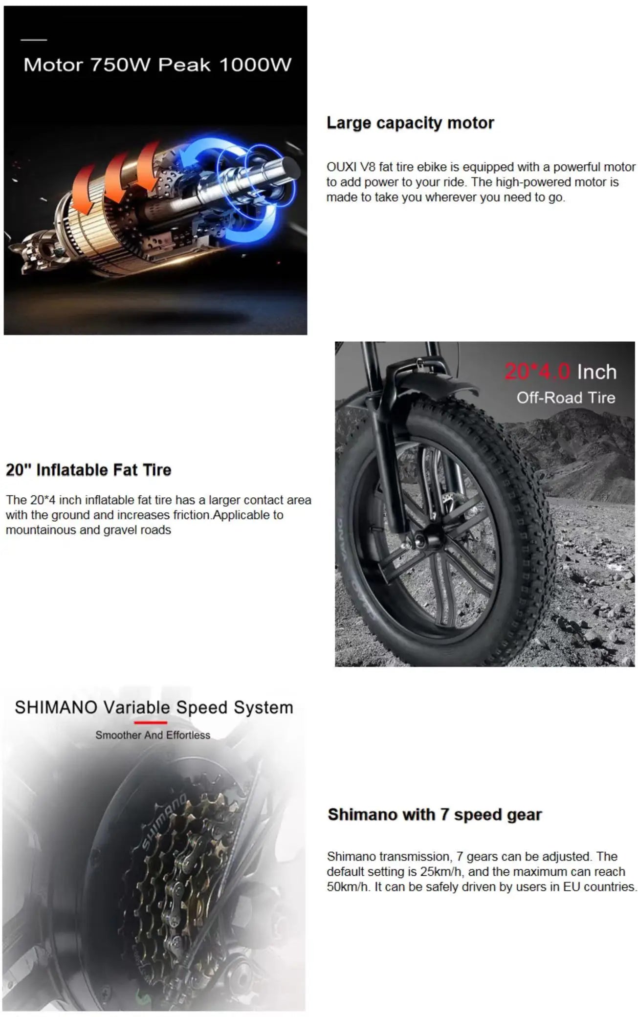 NL warehouse electric bicycle fattire ebike  v8 electric fattire bike 250w fatbike ebike 750w 20inches off road