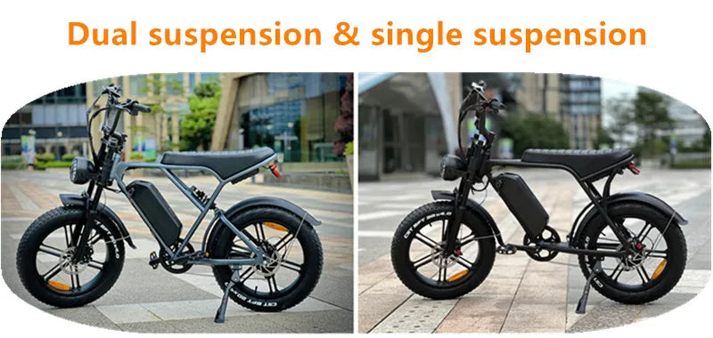 V8 EU Warehouse E-Bike Electric Bicycle 20 Inch Fat Tire Folding Rechargeable Bike for Adults