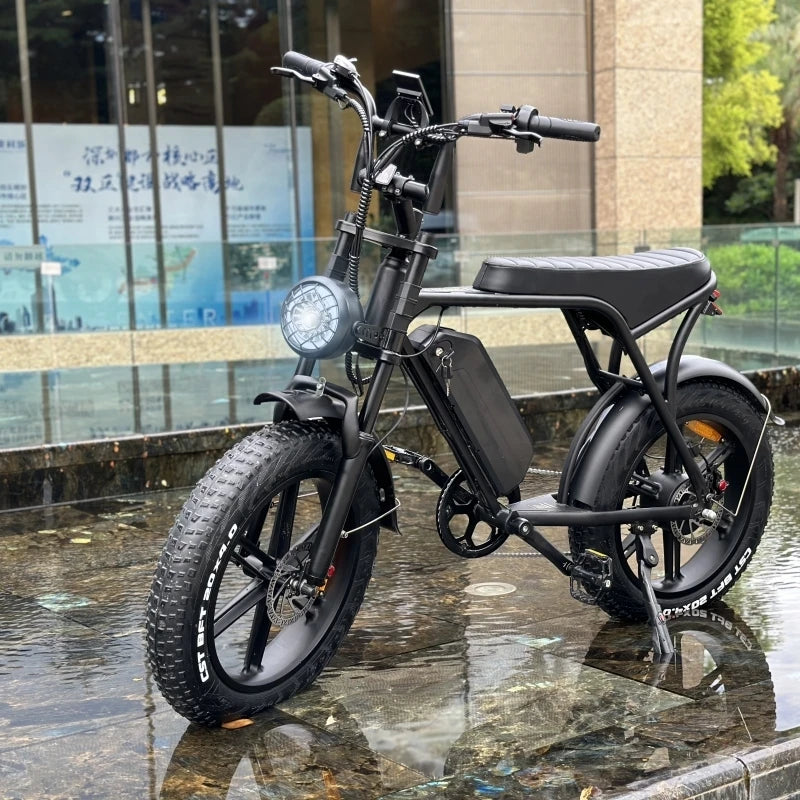 V8 EU Warehouse E-Bike Electric Bicycle 20 Inch Fat Tire Folding Rechargeable Bike for Adults