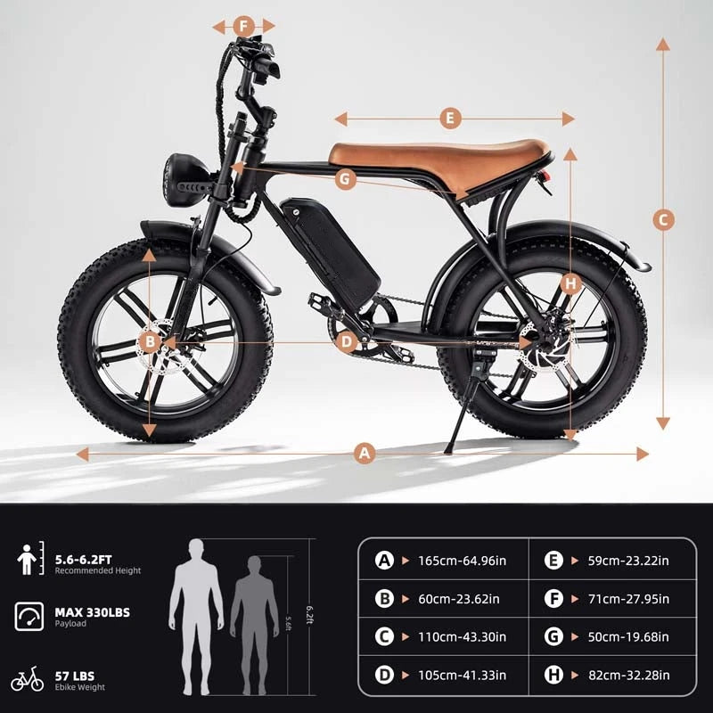 Orginal  V8 Fatbike Factory Price 250w High Speed Motor Cheap Electric Bicycle 20" Fat Tire Ebike For Adults in Stock EU USA