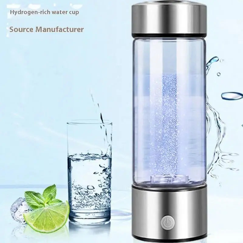 420ml Portable Hydrogen Rich Water Bottle Removable Drinking Bottle Food-Grade USB Charging Water Cup For Sport Travel Camping