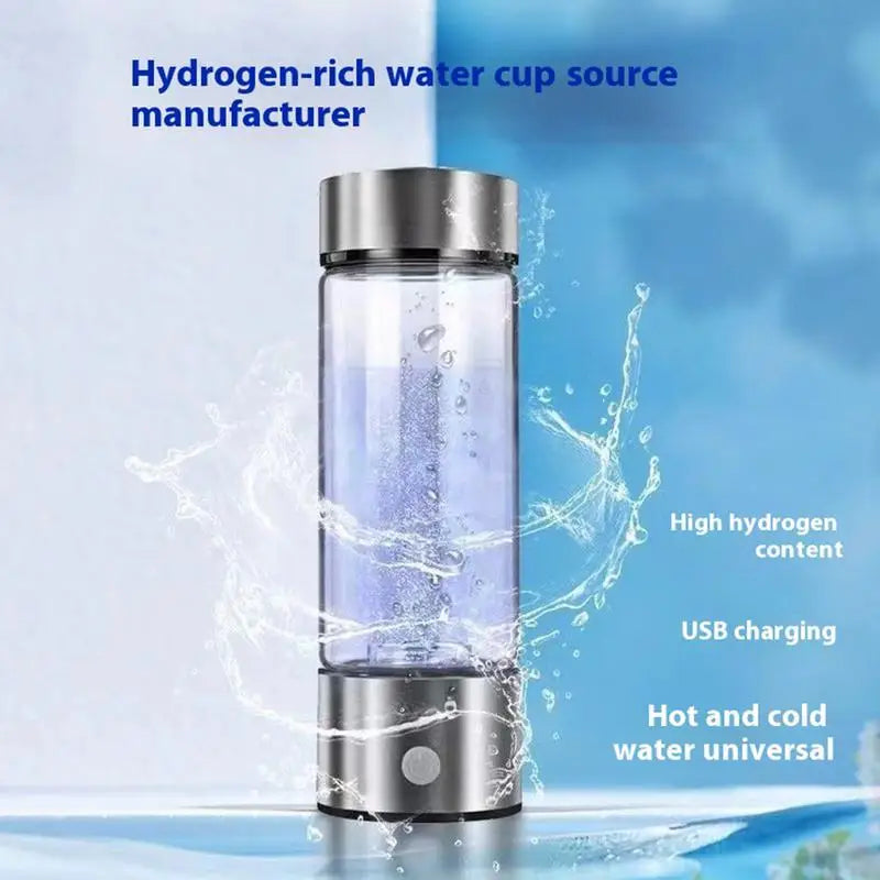 420ml Portable Hydrogen Rich Water Bottle Removable Drinking Bottle Food-Grade USB Charging Water Cup For Sport Travel Camping