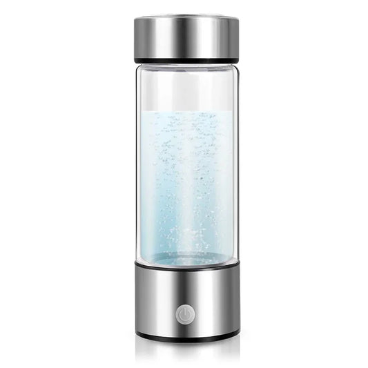 420ml Glass Hydrogen Water Bottle with USB PE/MMA Generator Electric Stand-mounted Water Cup for Outdoor Household/RV Use