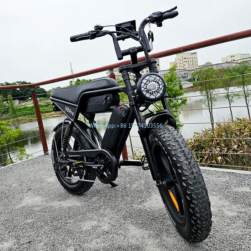 V8 Pro Electric Fat Tire Bike 250W e-Bike 48V 20inch Tire 15ah Battery Capacity Steel Frame Original Electric Mountain Bike