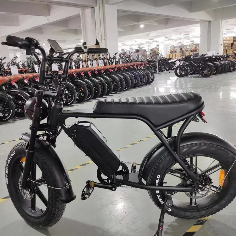 V8 EU Warehouse E-Bike Electric Bicycle 20 Inch Fat Tire Folding Rechargeable Bike for Adults