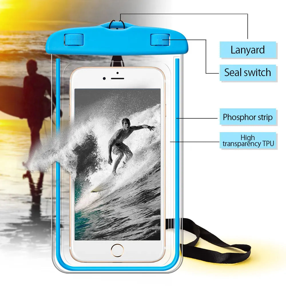 Waterproof Phone Case For iPhone 7 6S Coque Pouch Waterproof Bag Case For Samsung Galaxy S8 Swim Waterproof Case