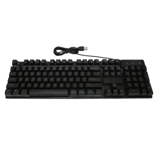 Gaming Keyboard Wired 104 Keys Ergonomic Backlight USB Keyboard for for Home Office Laptop Work GamingBlack